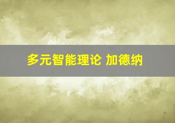 多元智能理论 加德纳